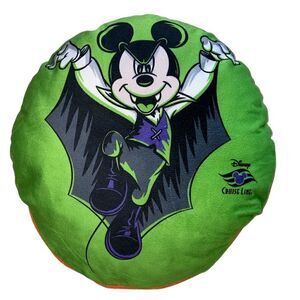Disney Cruise Line Dracula Mickey Halloween Pillow with Zipper Pouch